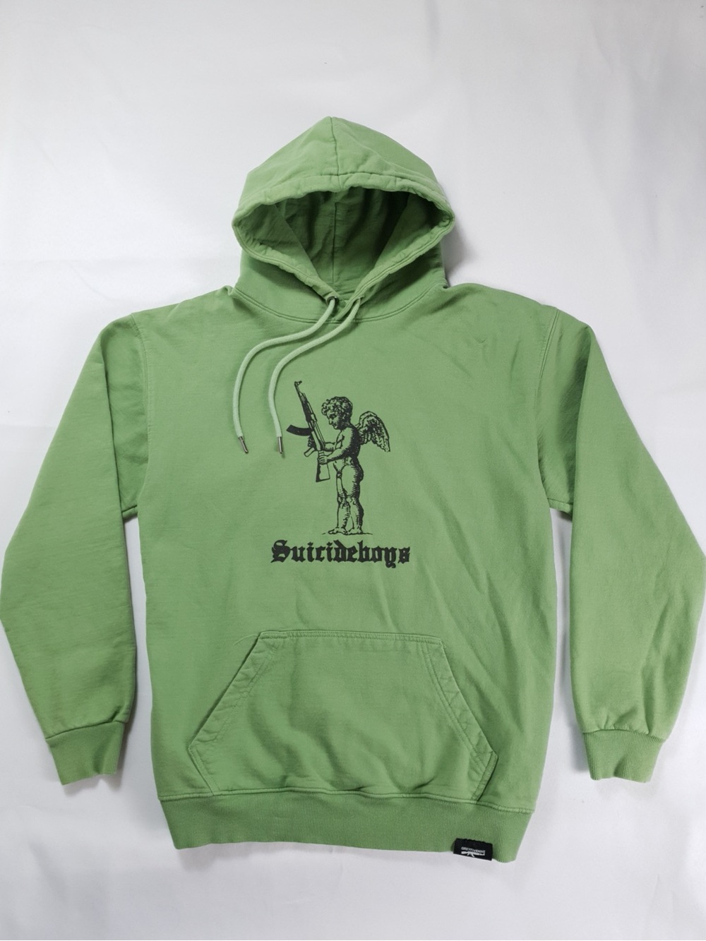 G59 Suicideboys Clip Your Wings Cherub Angel Hoodie Size Medium Sage Green